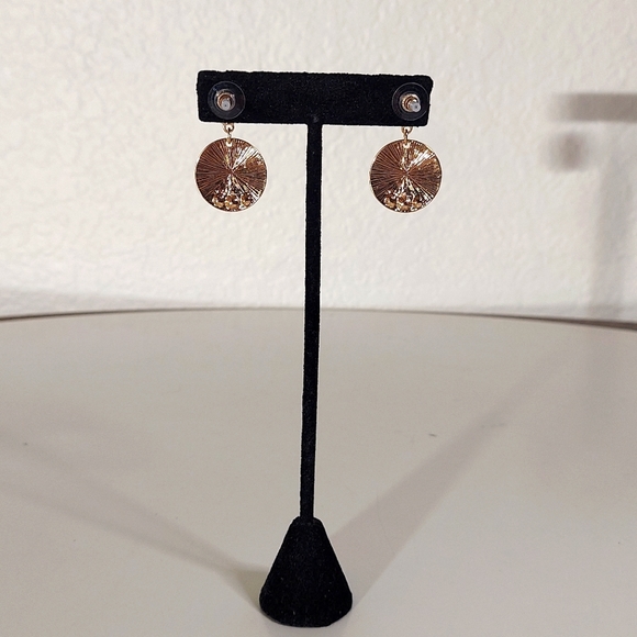 Juicy Couture Los Angeles Gold Toned Heart & Rhinestone Dangle Earrings - Picture 7 of 11